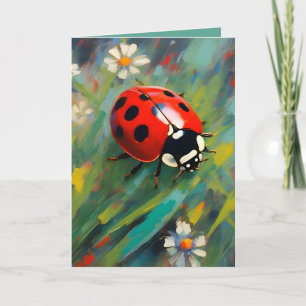 Carte de vœux coccinelle Ladybug
