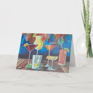Carte de vœux Cocktails Colorés