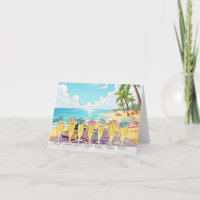 Carte de vœux cocktails sur la plage