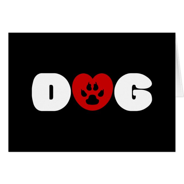 Carte de voeux Coeur Aimant Chien (Devant horizontal)