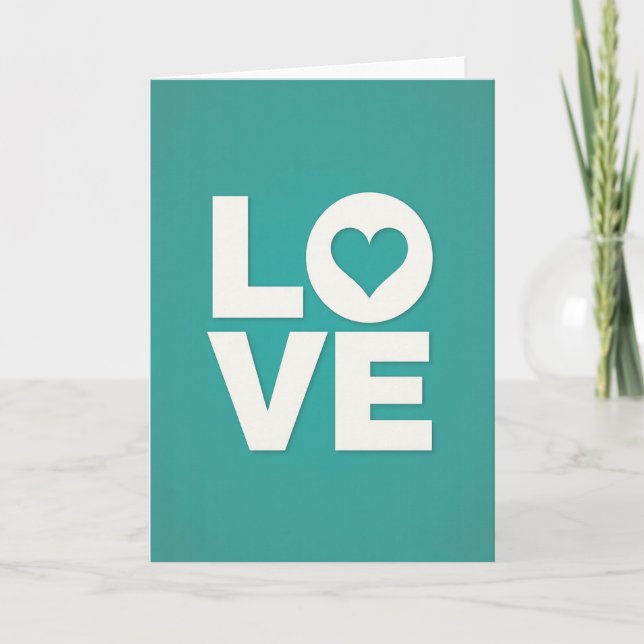 Carte de Vœux Cœur d'Amour Véritable (Devant)