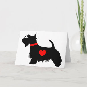 carte de vœux cœur de chien Scottie