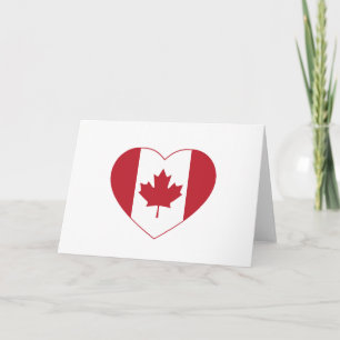 Carte de voeux Coeur du drapeau du Canada