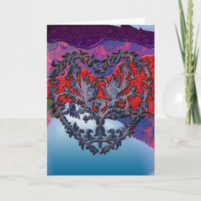 Carte de voeux Coeur Et Doves (Devant)