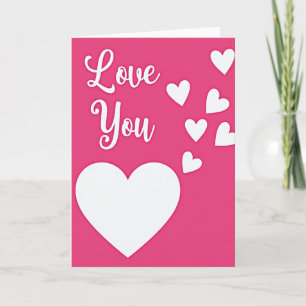 Carte de Vœux Cœur Magenta Je T'Aime