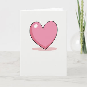 Carte de vœux Cœur Rose Sucré