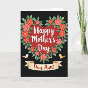 Carte de vœux Cœur Rubis Floral