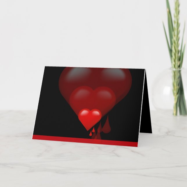 Carte de voeux Coeur Saignant (Devant)