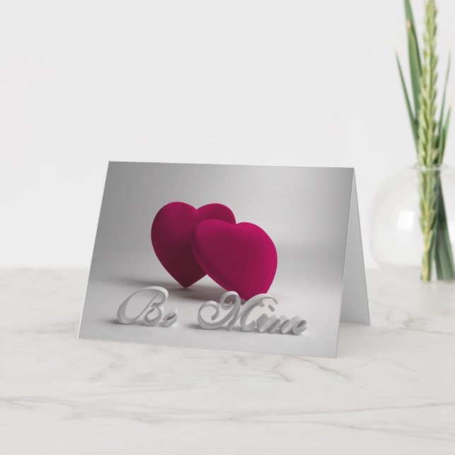 Carte de vœux coeurs 3D Be Mine (Devant)
