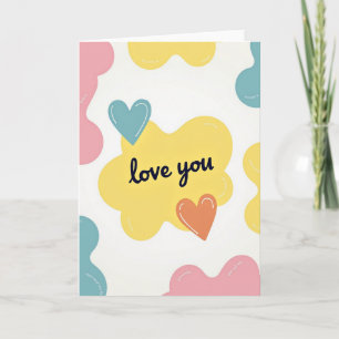 Carte de Vœux Cœurs Amour Mignon