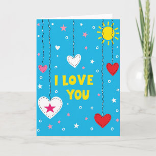 Carte de vœux coeurs mignons je t'aime