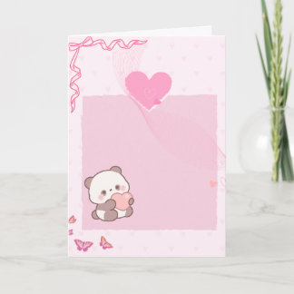 Carte de vœux cœurs pastel rose mignons 💗