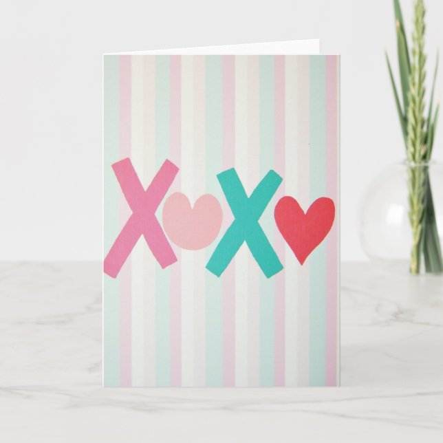 Carte de Vœux Cœurs Xoxo Sucrés (Devant)