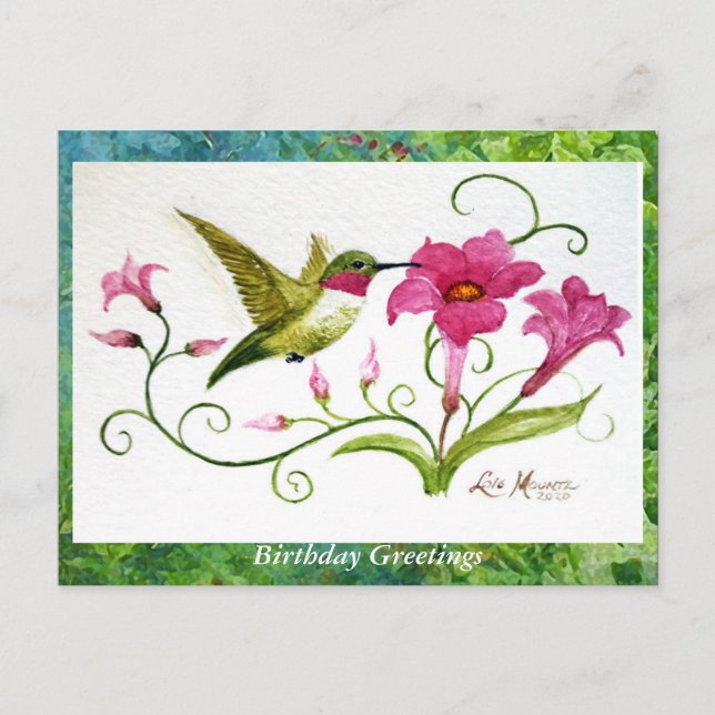 Carte de voeux Colibri Carte postale (Devant)
