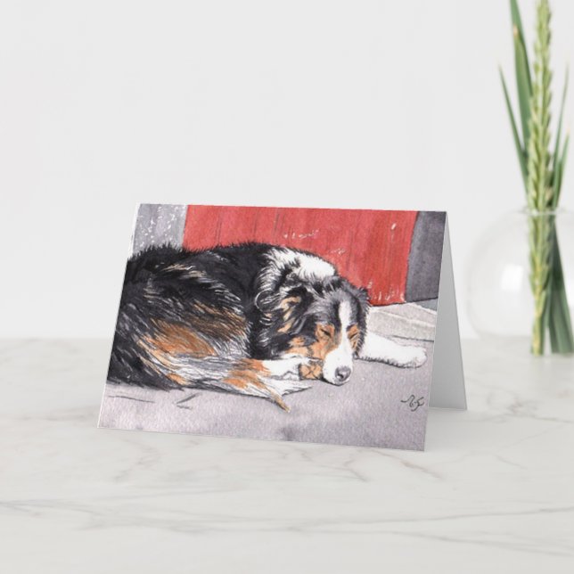 Carte de voeux Collie Bordure (Devant)