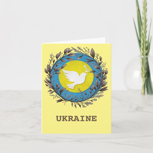 Carte de vœux Colombes de la paix sur l'Ukraine (Devant)