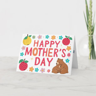 Carte de vœux colorée Bonne fête des mères Mama Be