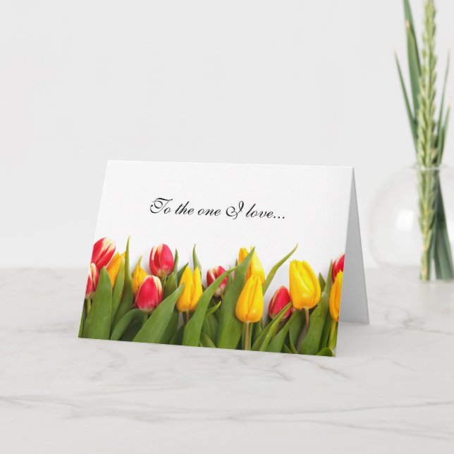 Carte de voeux colorée d'anniversaire de tulipes (Devant)