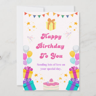 Carte de vœux colorée de joyeux anniversaire