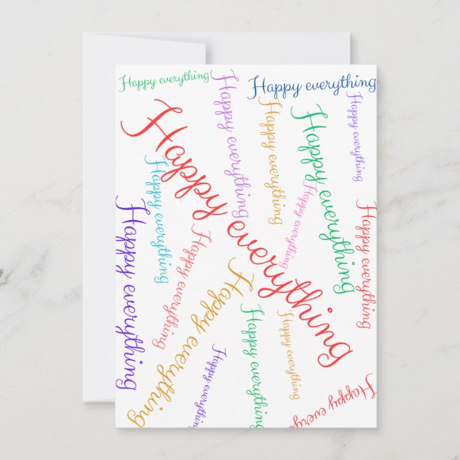 Carte de vœux colorée 'Happy Everything' (Devant)