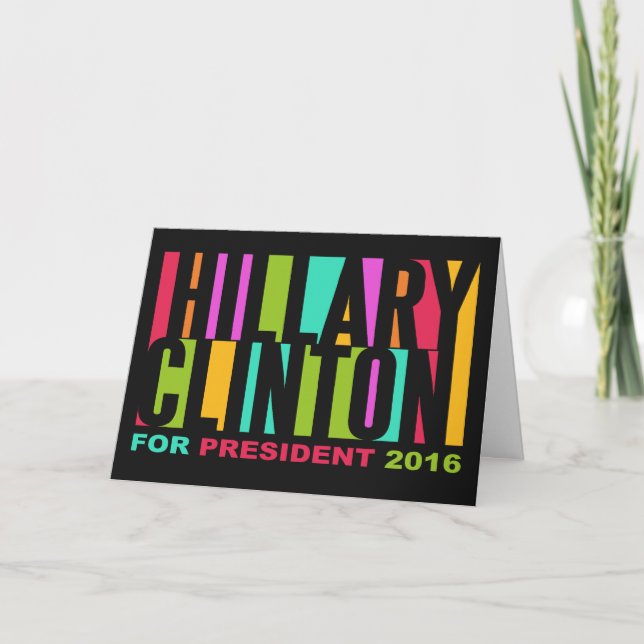 Carte de voeux colorée Hillary Clinton 2016 (Devant)
