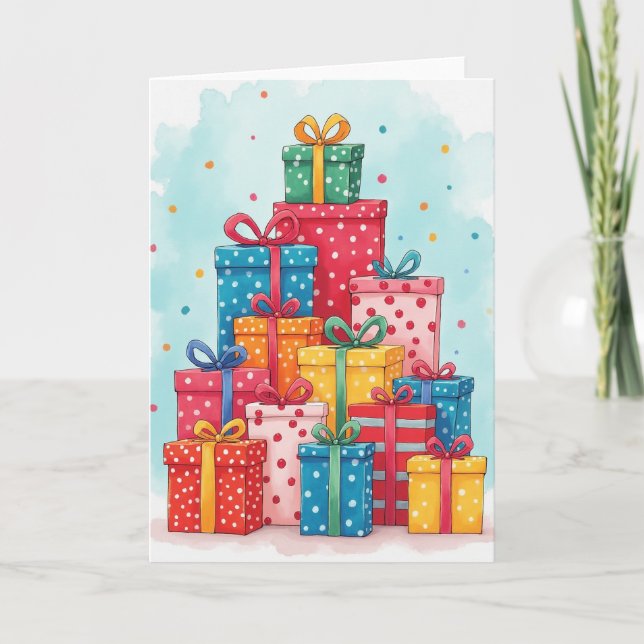 Carte de Vœux Colorée pour Anniversaire (Devant)