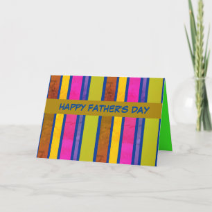Carte de vœux colorée rayée pour la fête des pères