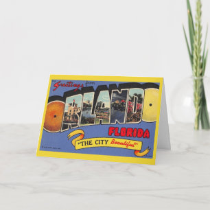 Carte de vœux colorée vintage Orlando