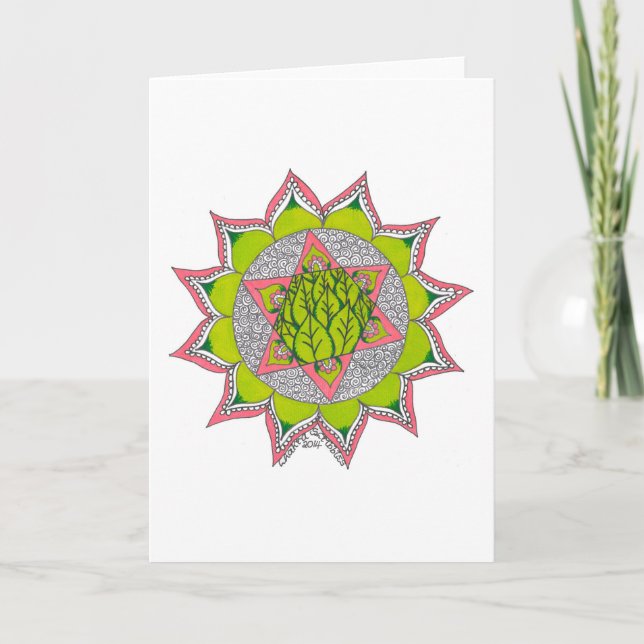 carte de voeux comportant le chakra de coeur (Devant)