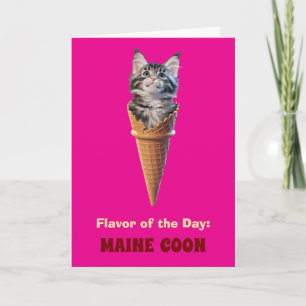 Carte de vœux cône Maine Coon mignonne