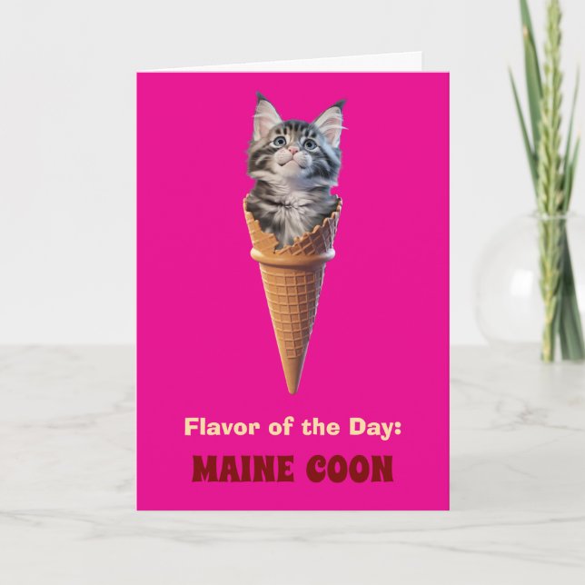 Carte de vœux cône Maine Coon mignonne (Devant)