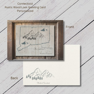 Carte de voeux Connecticut Rustic Wood Mountain