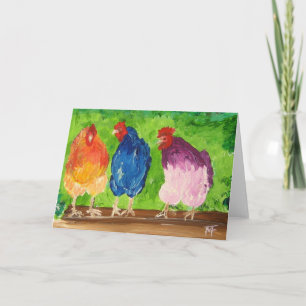carte de voeux conversation de poulet