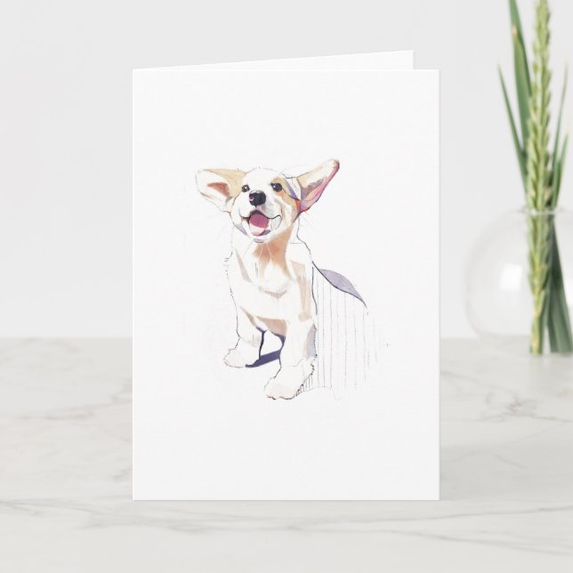 Carte de vœux Corgi – Pembroke Welsh Corgi (Devant)