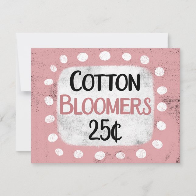 Carte de voeux Cotton Bloomers 25 Cents (Devant)