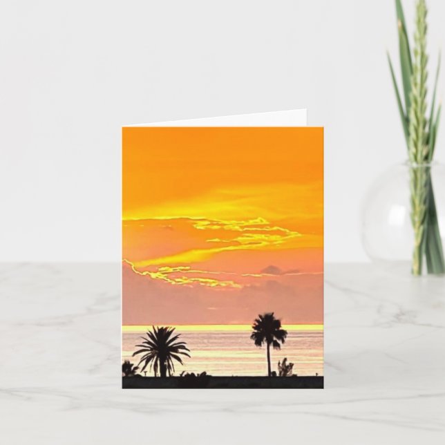Carte de voeux Coucher de soleil des Bermudes (Devant)