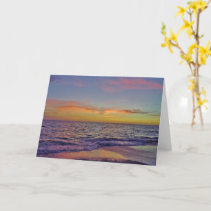 Carte de vœux Coucher de soleil sur la plage
