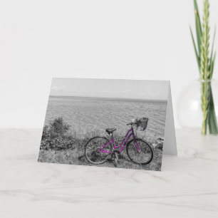 Carte de voeux couleur sélective du vélo de l'île 