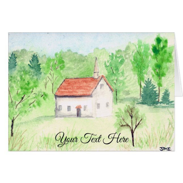 Carte de voeux Country Chapel (Devant horizontal)