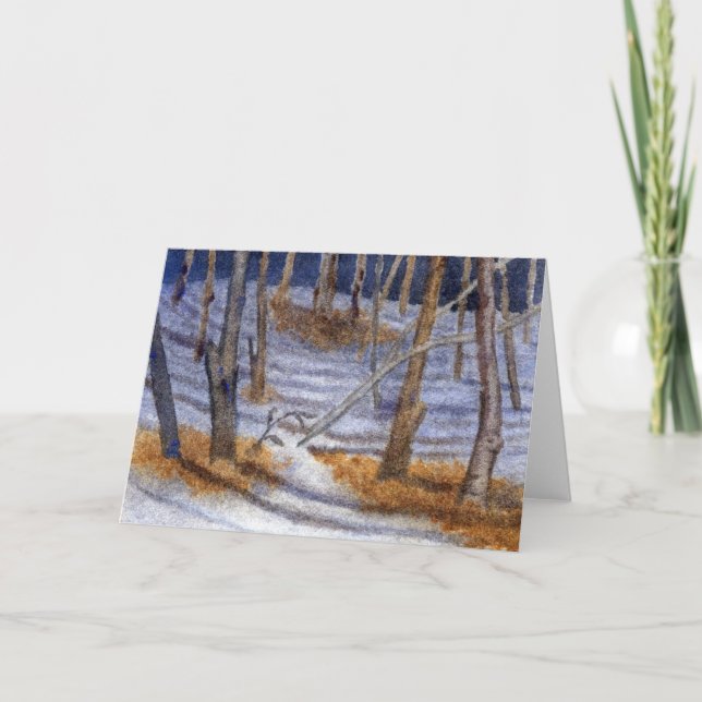 Carte de voeux Country Road "Snow Shadows" (Devant)