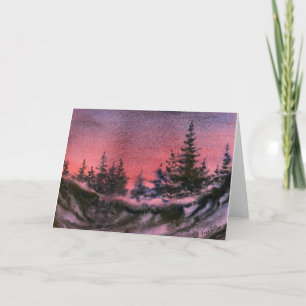 Carte de voeux Country Road "Winter Sunset"