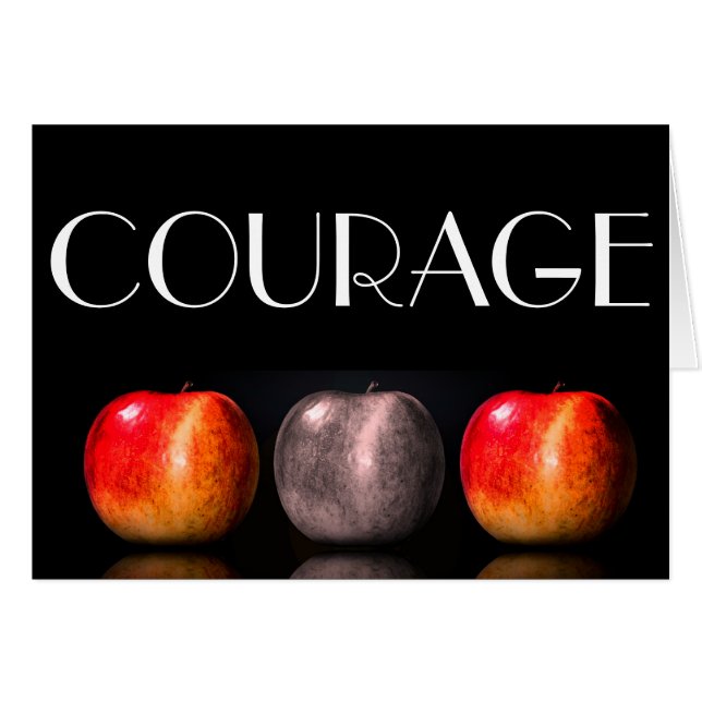 Carte de voeux "COURAGE" Pommes (Devant Horizontal)