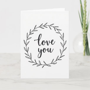 Carte de voeux Couronne d'Amour Romantique Blanc