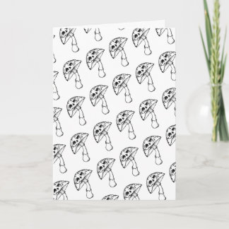 carte de voeux crâne de champignons