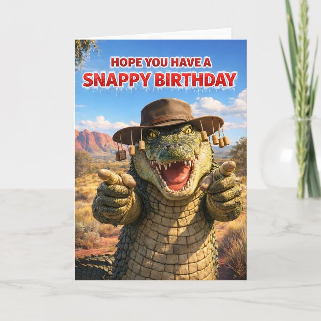 Carte de vœux crocodile australien (Devant)