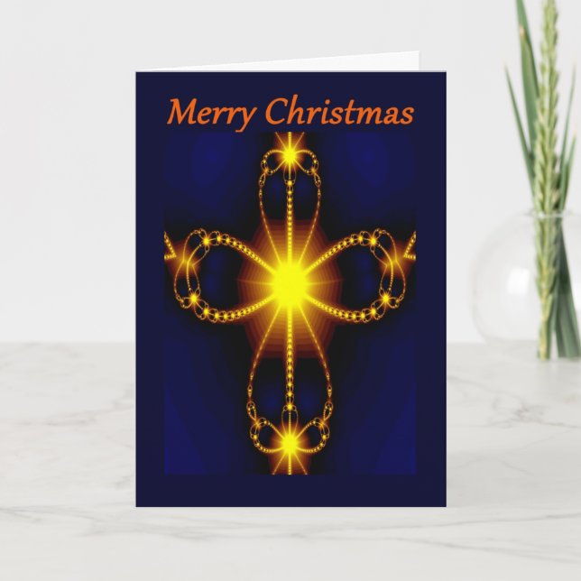 Carte de voeux croisée de Joyeux Noël de fractale (Devant)
