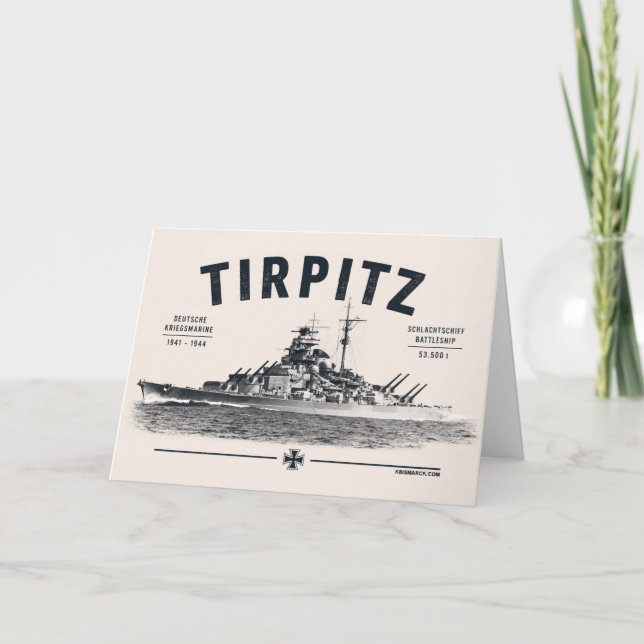 Carte de vœux Cuirassé Tirpitz (Devant)