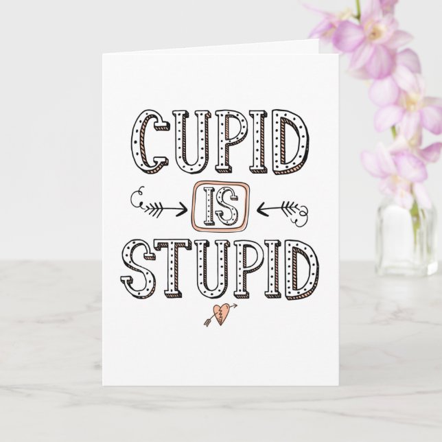Carte de vœux Cupidon est stupide (Orchidée)