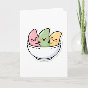 Carte de vœux Cute Kawaii Chuseok Songpyeon coréen