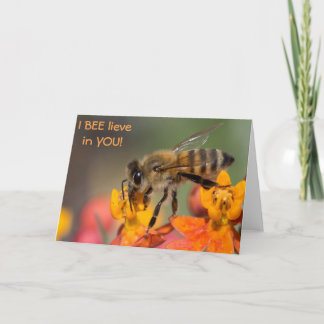 Carte de voeux d'abeille de miel vide